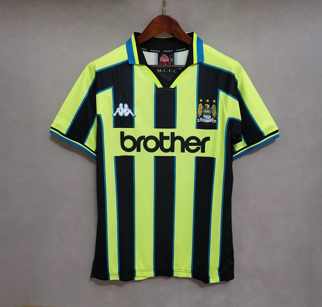 AAA Quality Manchester City 98/99 Away Green Soccer Jersey